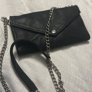 Rebecca Minkoff Black Leather Chain Clutch